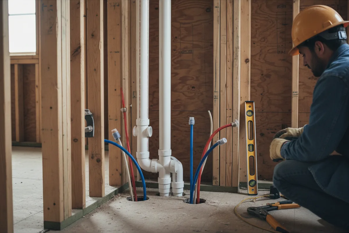 Drain and supply rough-in during Drain Cleaning in Provo