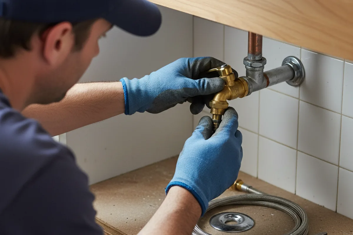 Shutoff valve and fitting work during Burst Pipe Repair in Provo